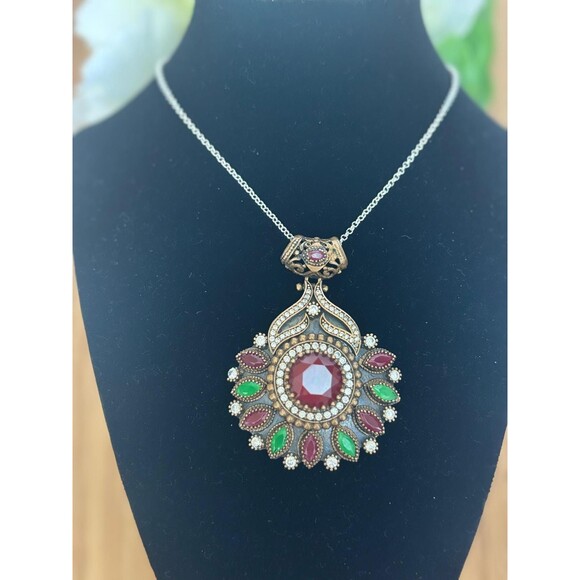 925 Sterling Silver Turkish Vintage Necklace for Women, NEW, Antique - Picture 8 of 8